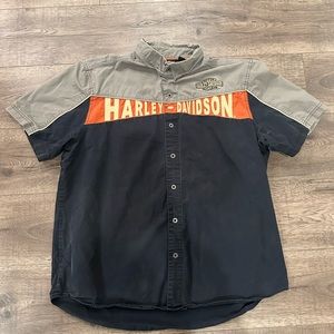 Men’s Harley Davidson Mechanic Short Sleeve Button Up XL